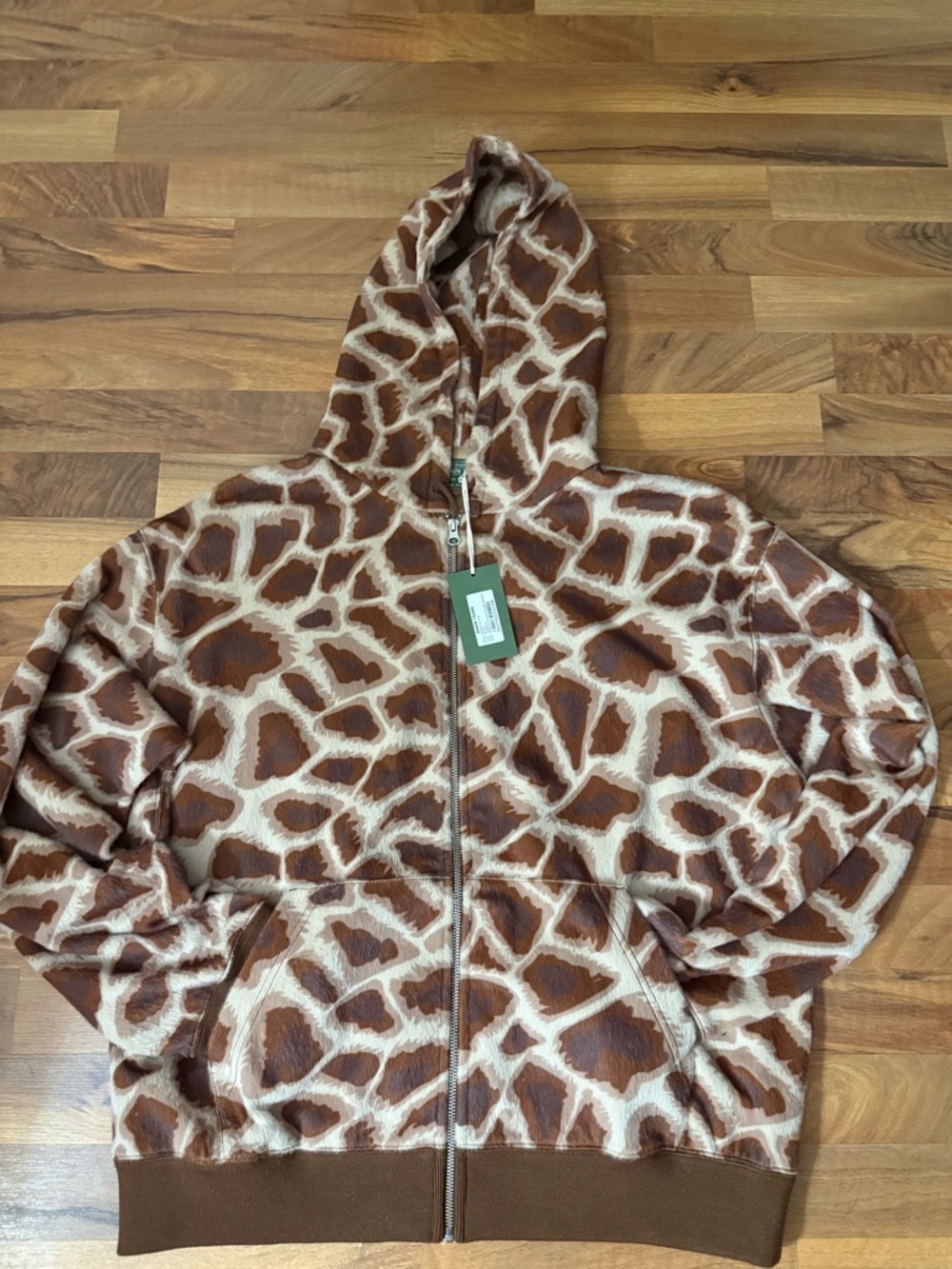 100% Authentic Denim Tears Giraffe-Print Zip-Up Sweater